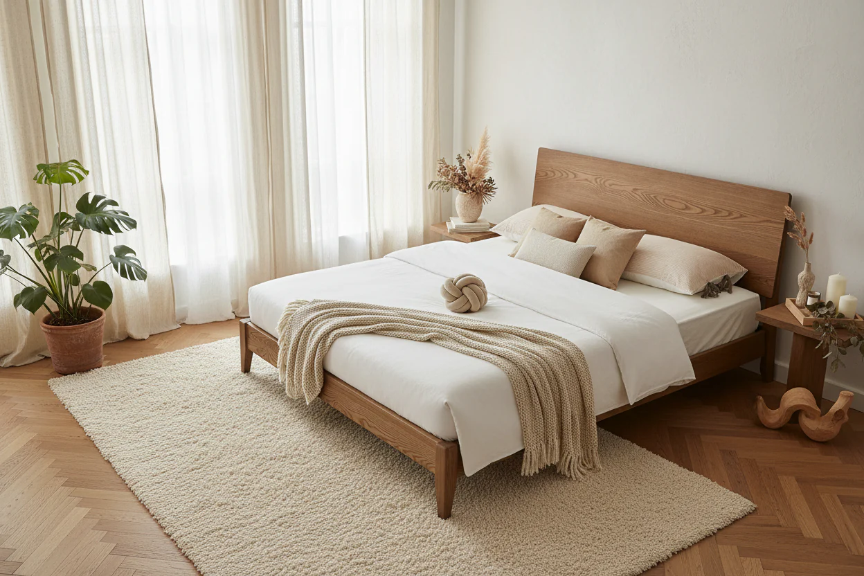 Natural Harmony Wooden Bed - Image 6