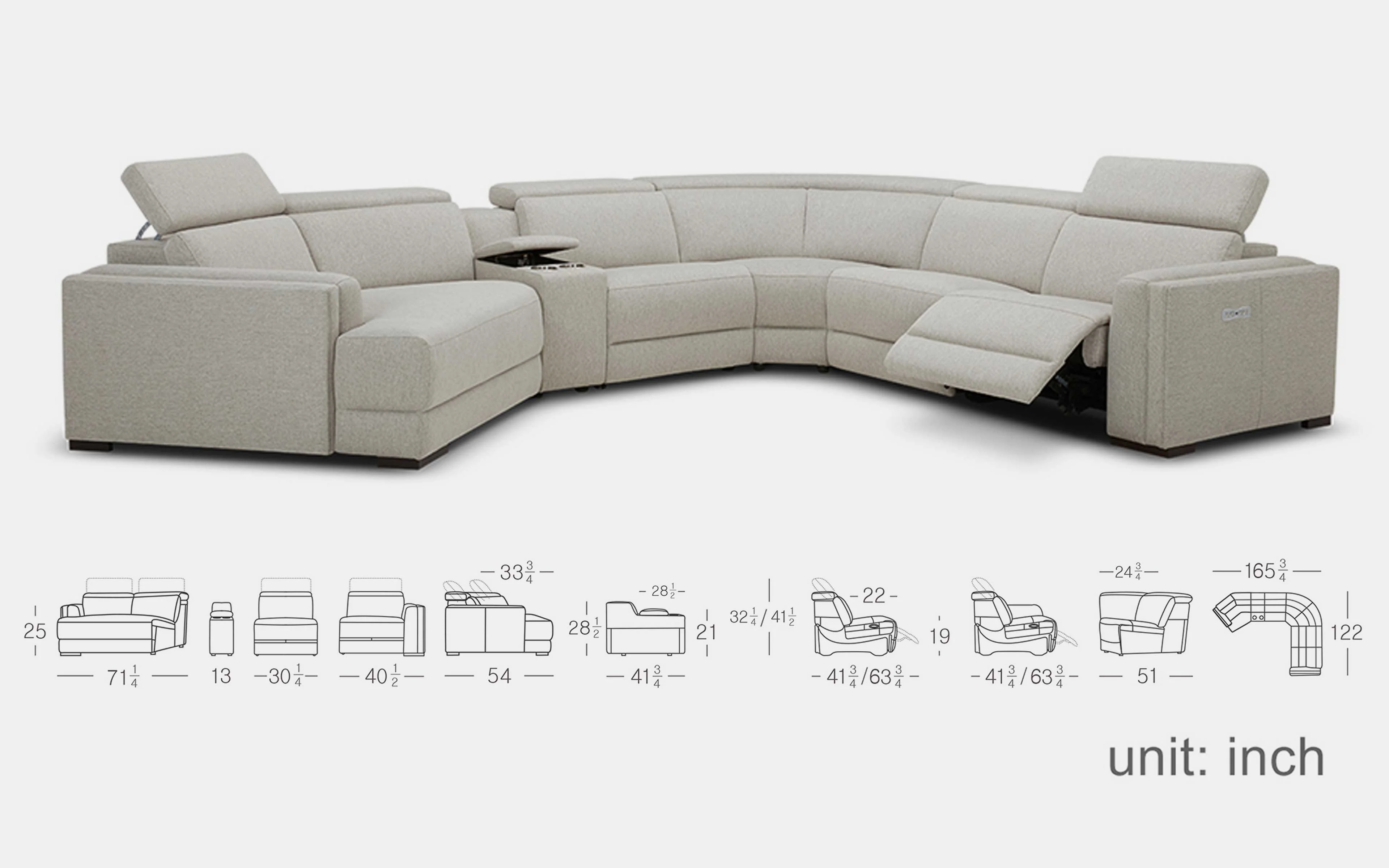 Niro Modern Motion Reclining Sectional - Image 17