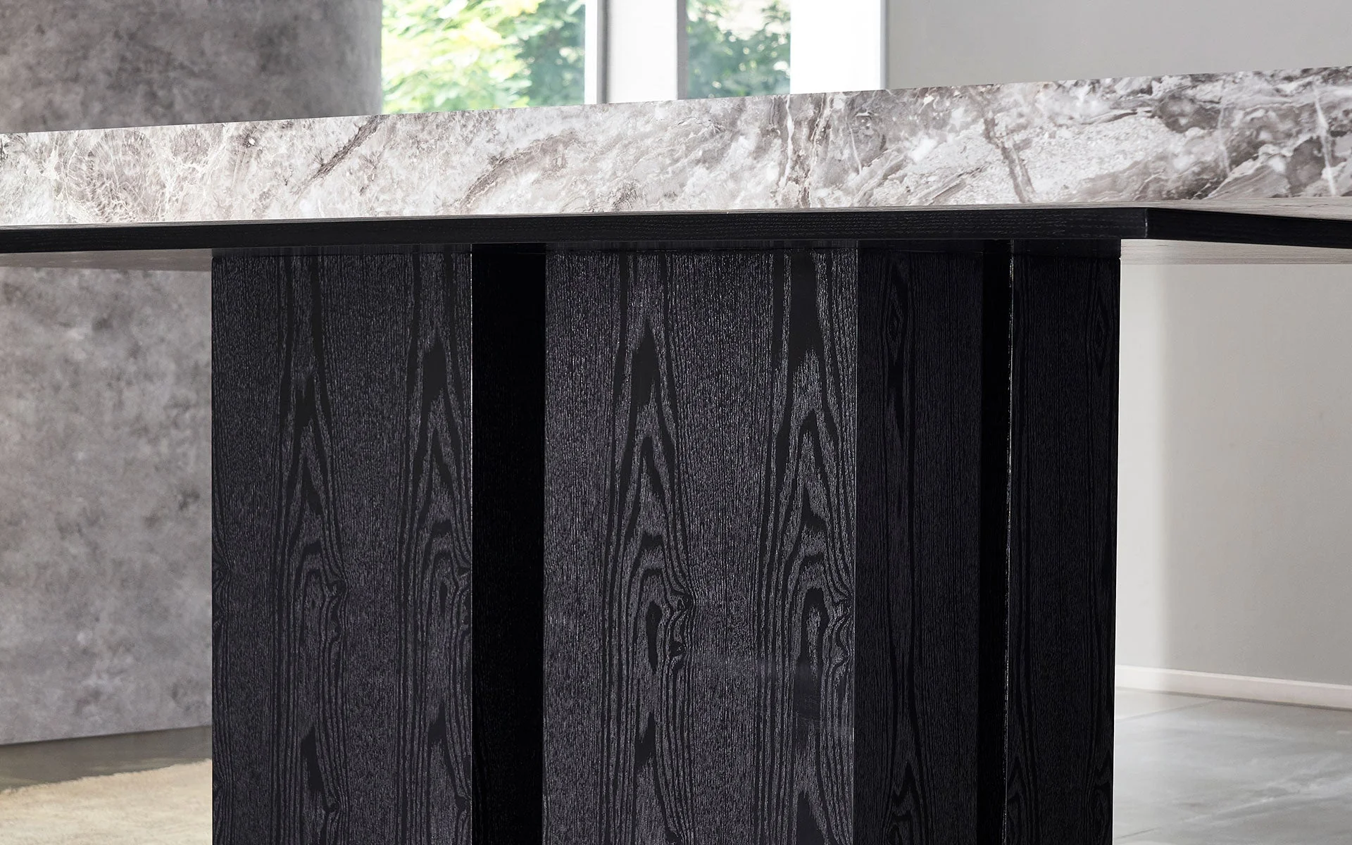Noir Elegance Rectangle Dining Table - Image 2