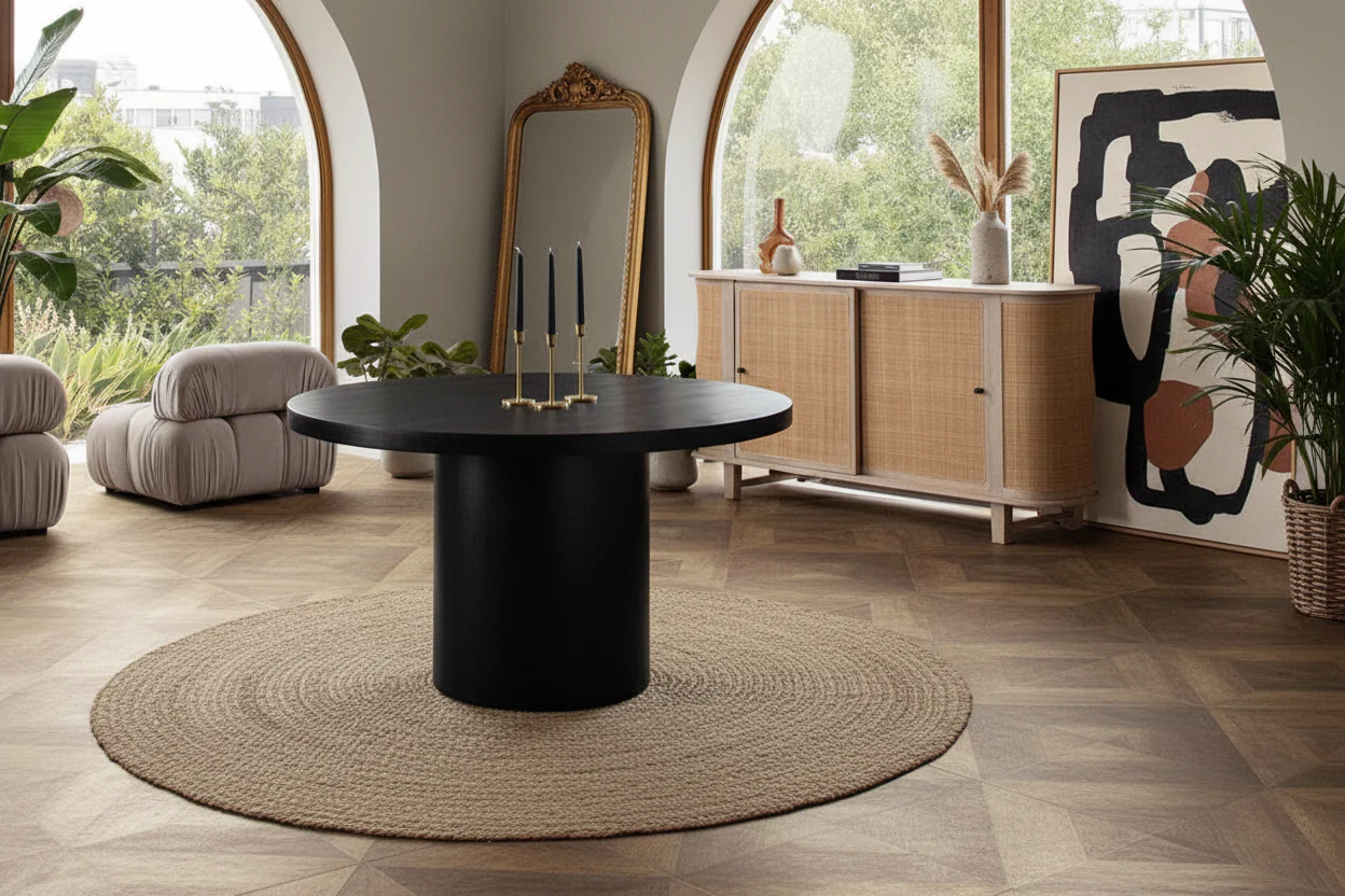 Noir Round Pedestal Dining Table - Image 10