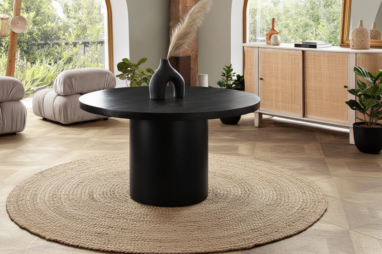 Noir Round Pedestal Dining Table - Image 11