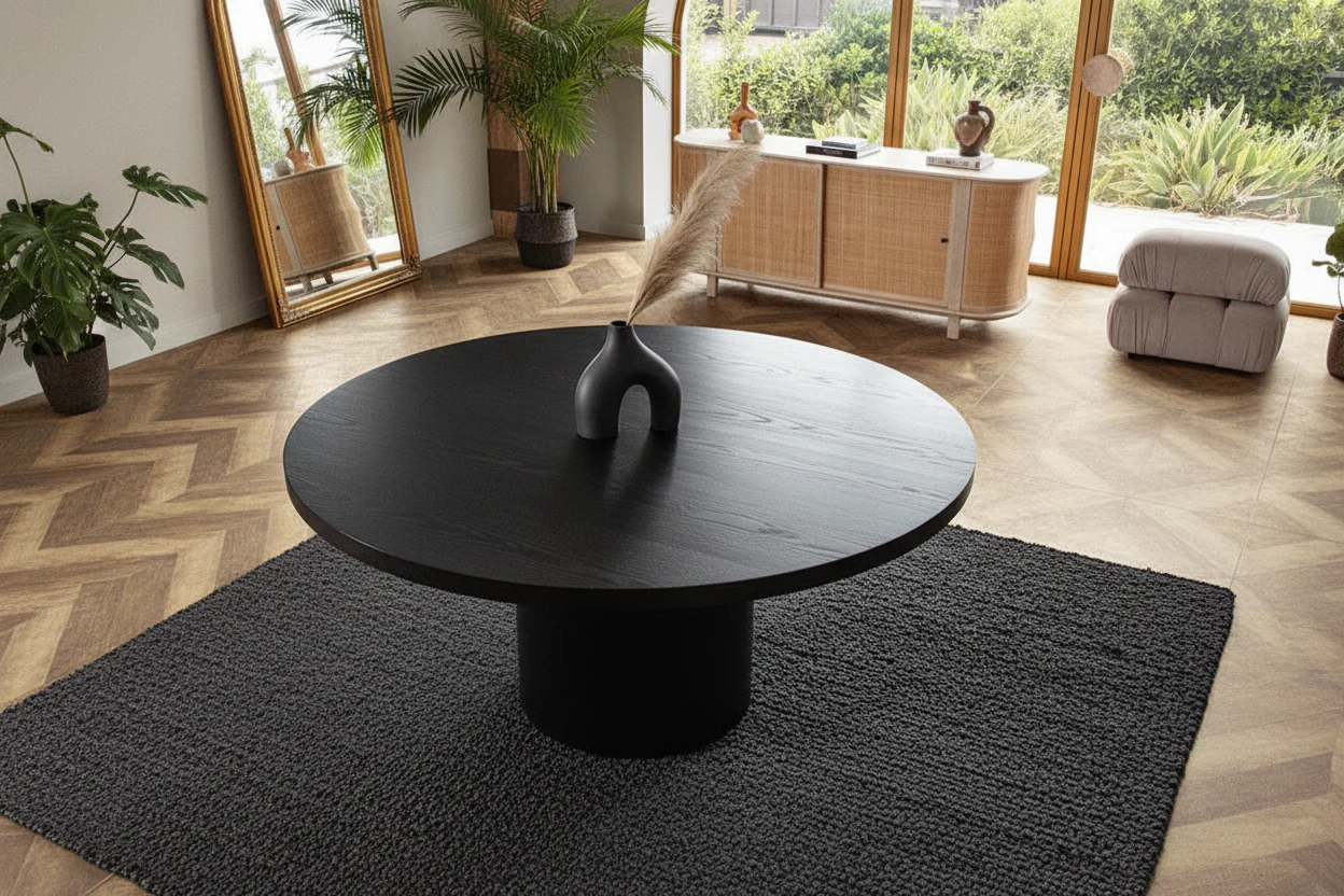 Noir Round Pedestal Dining Table - Image 12