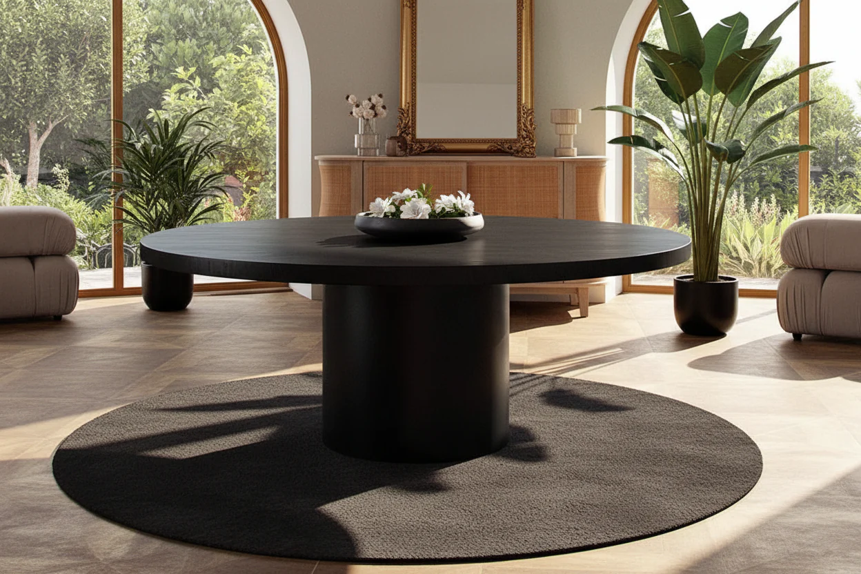 Noir Round Pedestal Dining Table - Image 3