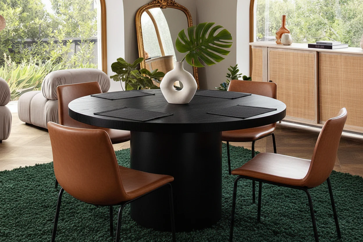 Noir Round Pedestal Dining Table - Image 4