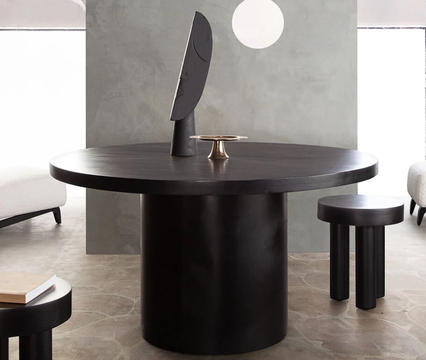 Noir Round Pedestal Dining Table - Image 5