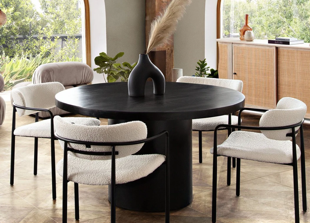 Noir Round Pedestal Dining Table - Image 6