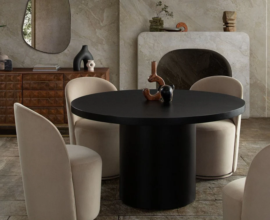 Noir Round Pedestal Dining Table - Image 7