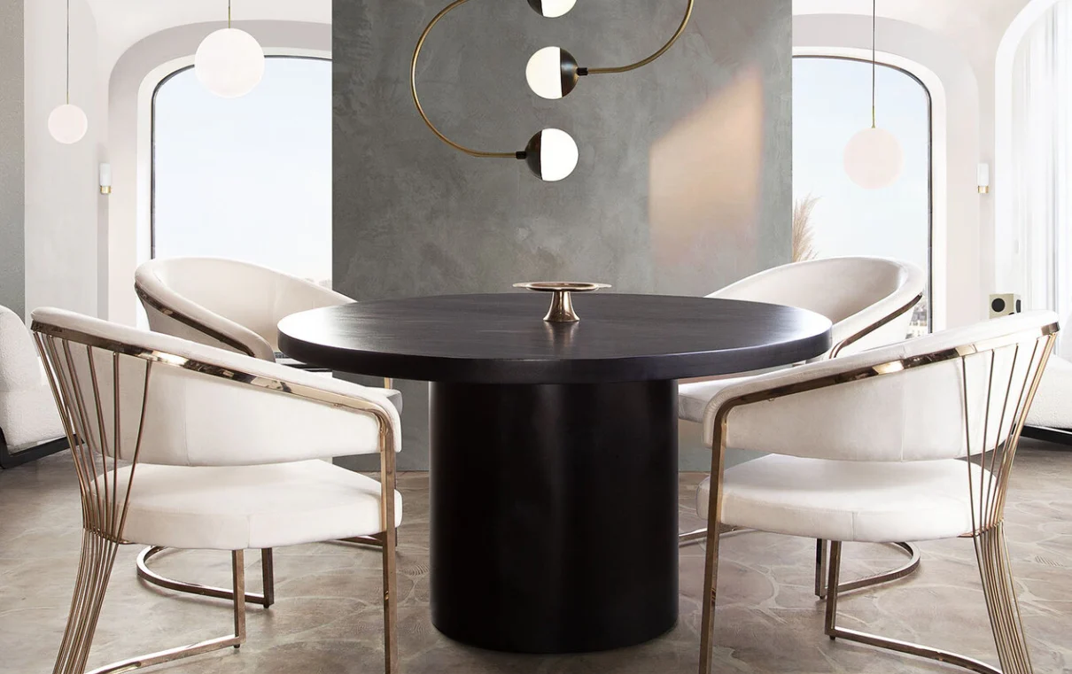 Noir Round Pedestal Dining Table - Image 8