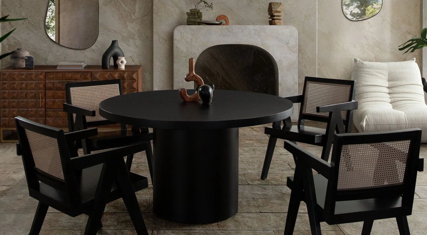 Noir Round Pedestal Dining Table - Image 9