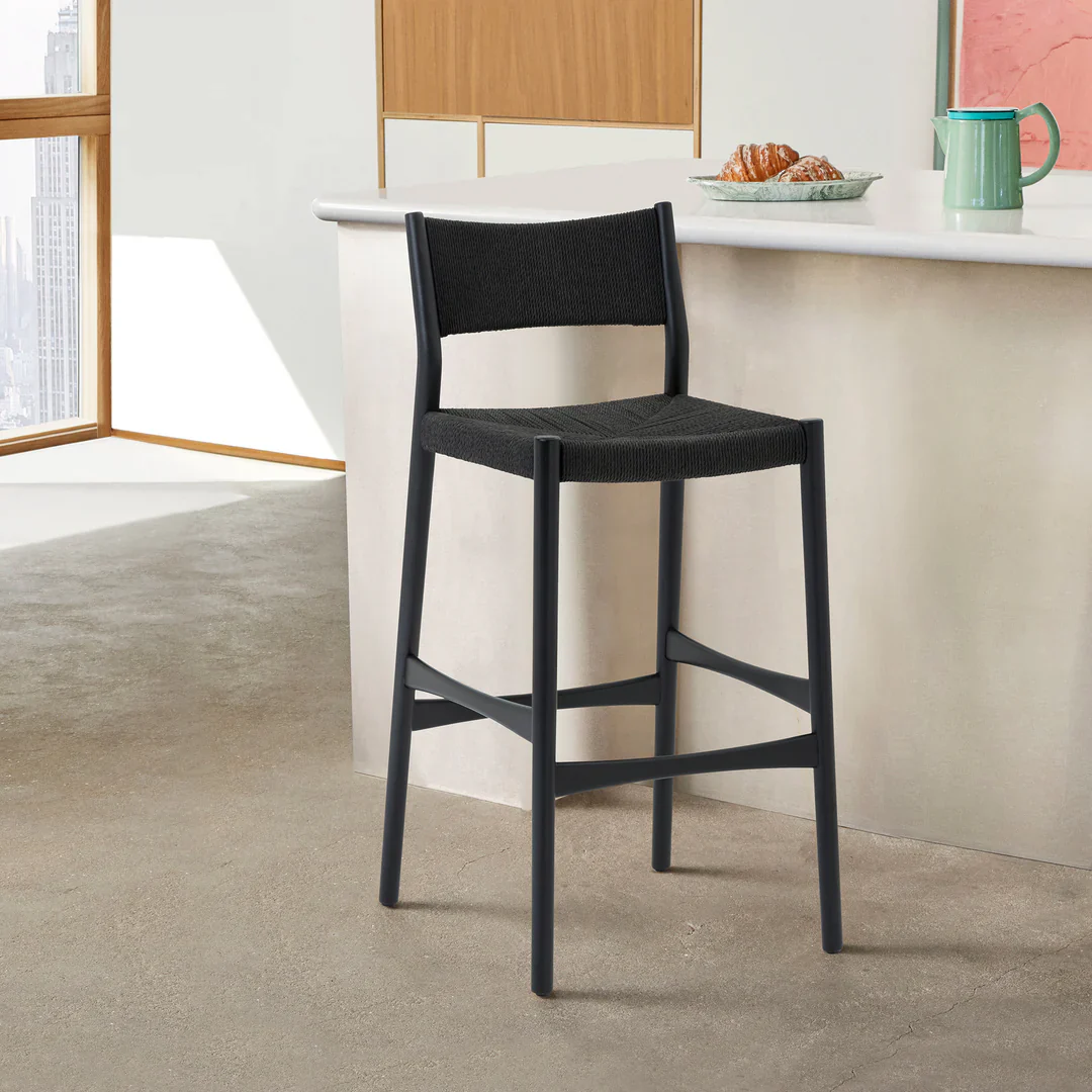 Nordic Design Woven bar Stool - Image 6