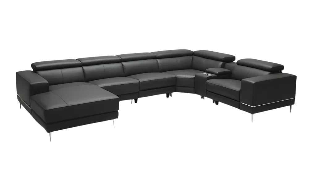 Onyx Horizon Ensemble Leather Sectional - Image 4