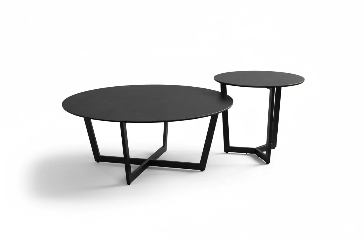 Onyx Minimalist Round Coffee Table Set - Image 18
