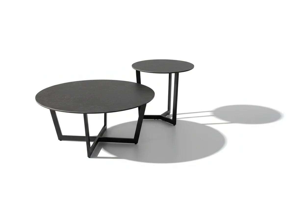 Onyx Minimalist Round Coffee Table Set - Image 19