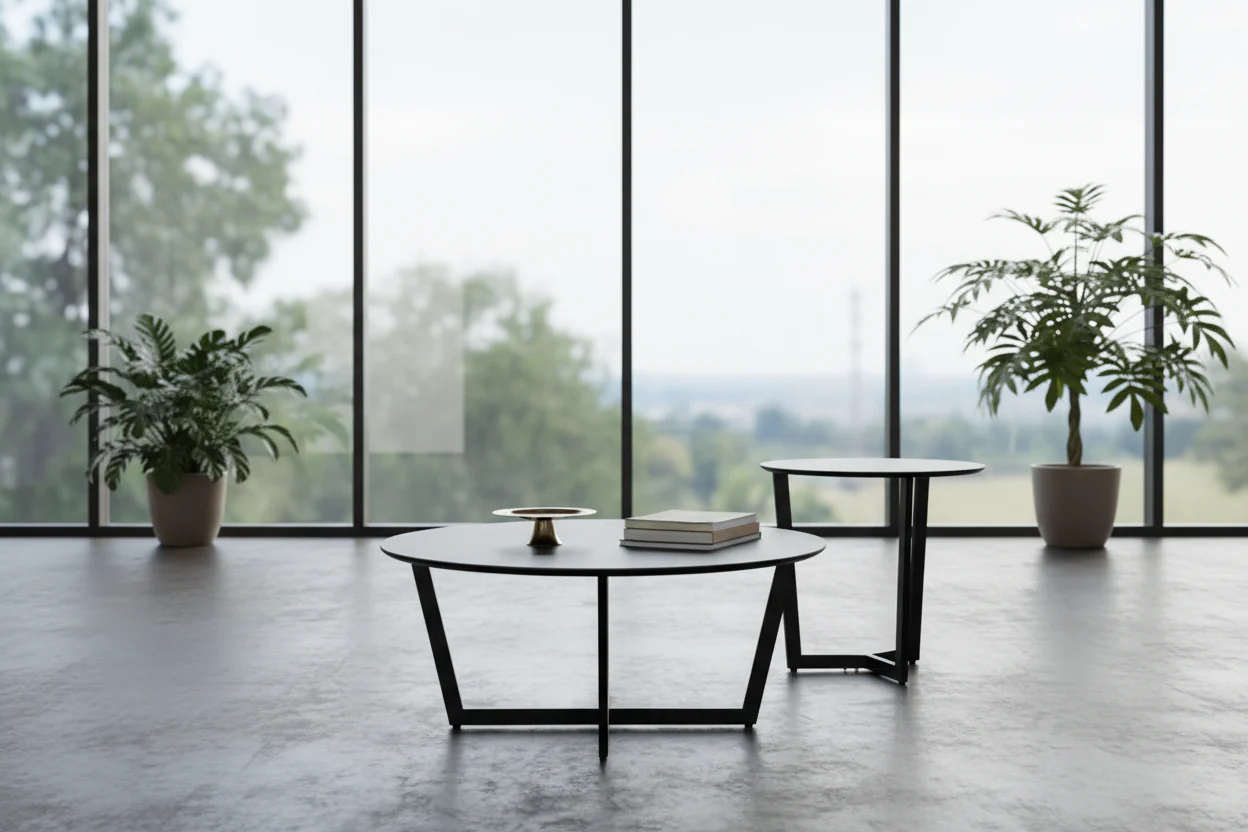 Onyx Minimalist Round Coffee Table Set - Image 5