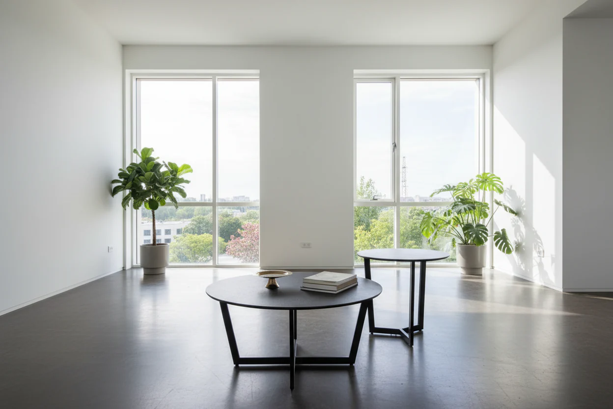 Onyx Minimalist Round Coffee Table Set - Image 7