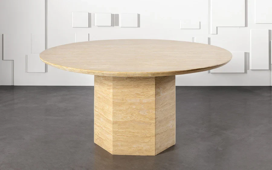 Opal Travertine Round Dining Table - Image 3