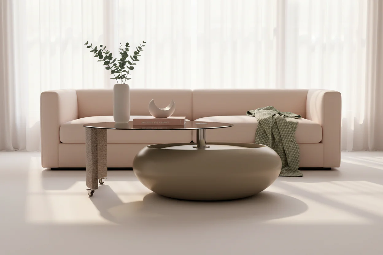 Pebble Smoked Glass Coffee Table - Image 4