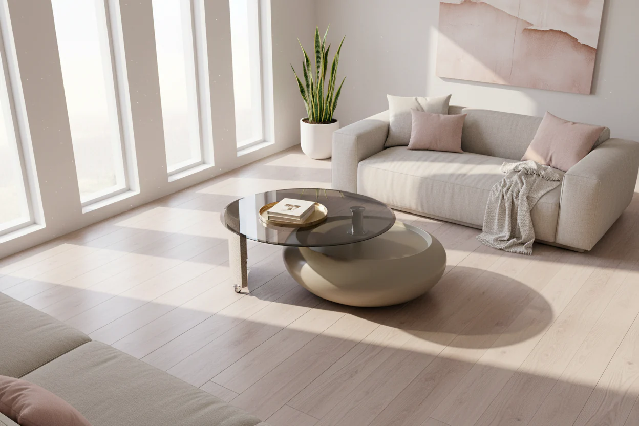 Pebble Smoked Glass Coffee Table - Image 5