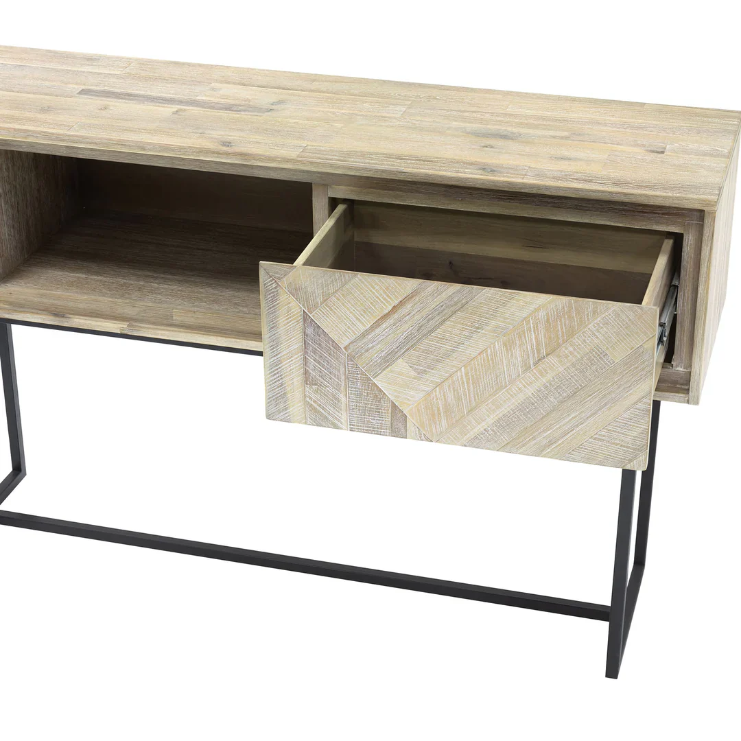 Peridot Rustic Wood and Metal Console Table - Image 11