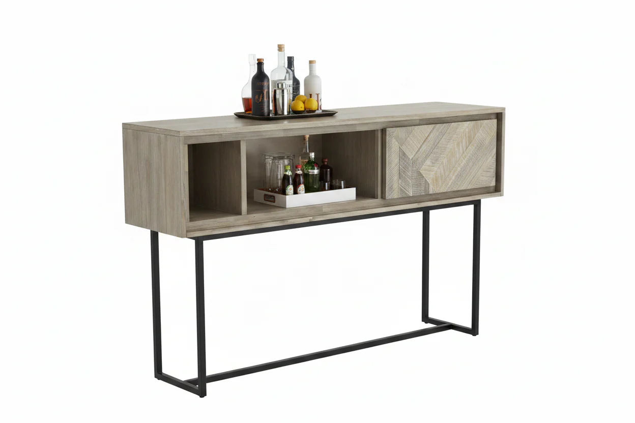 Peridot Rustic Wood and Metal Console Table - Image 14
