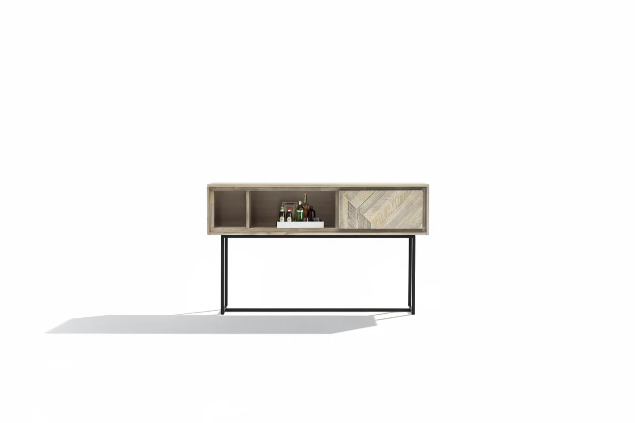Peridot Rustic Wood and Metal Console Table - Image 15