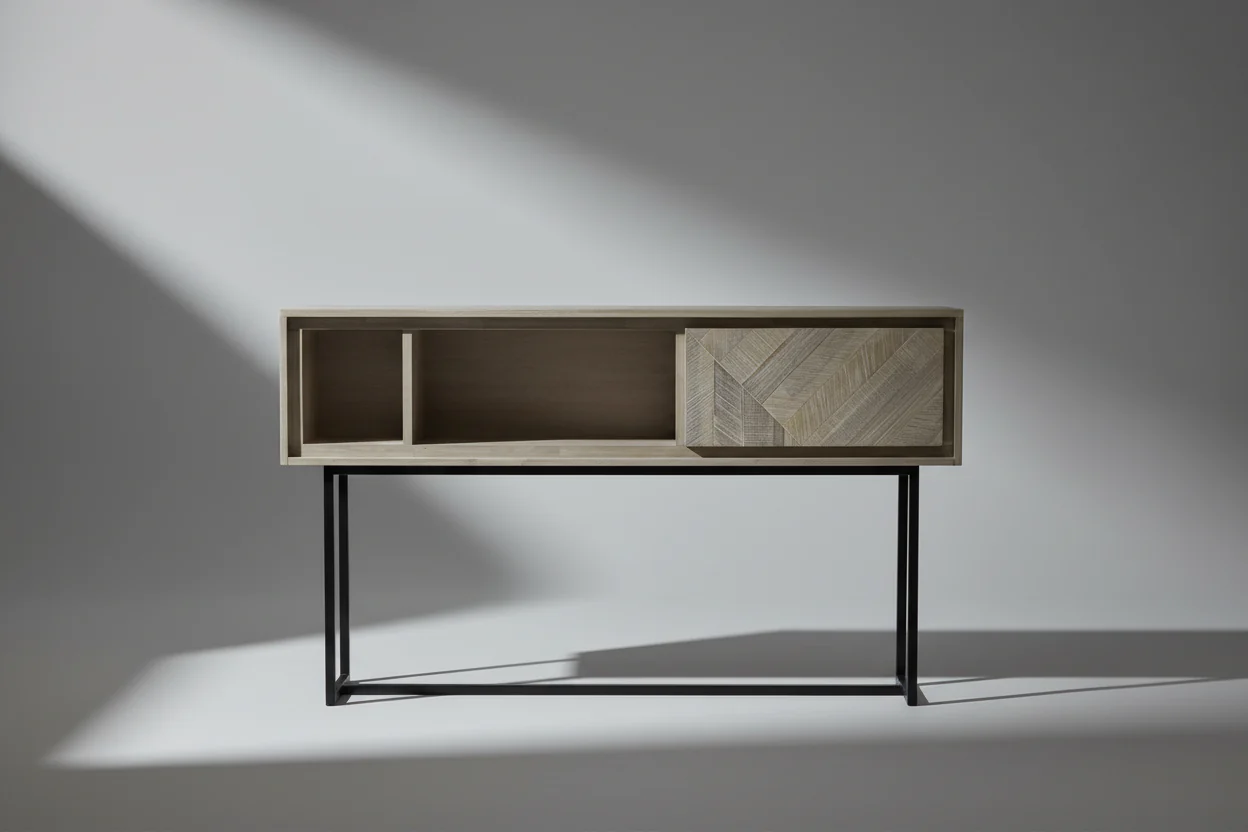 Peridot Rustic Wood and Metal Console Table - Image 2