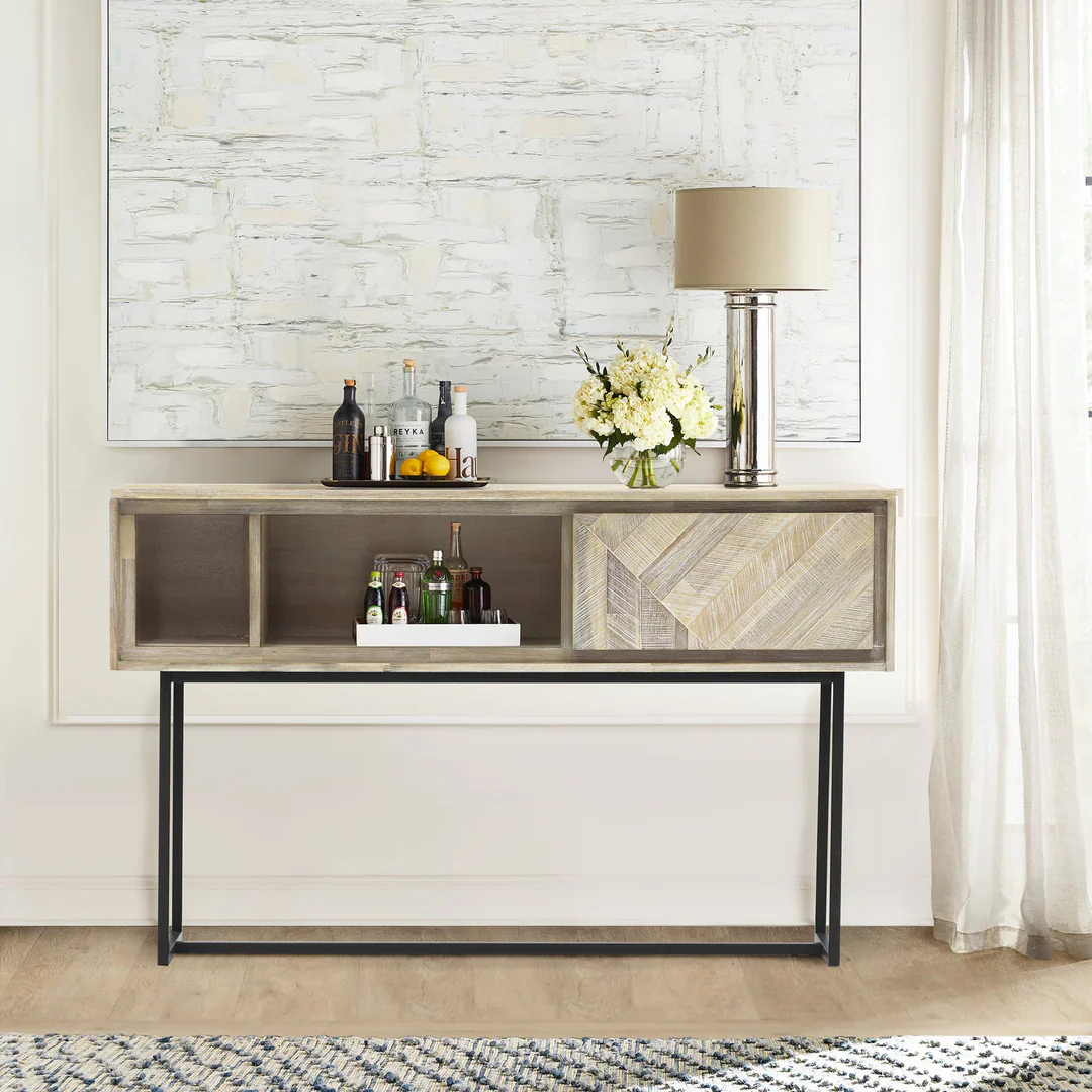 Peridot Rustic Wood and Metal Console Table - Image 7