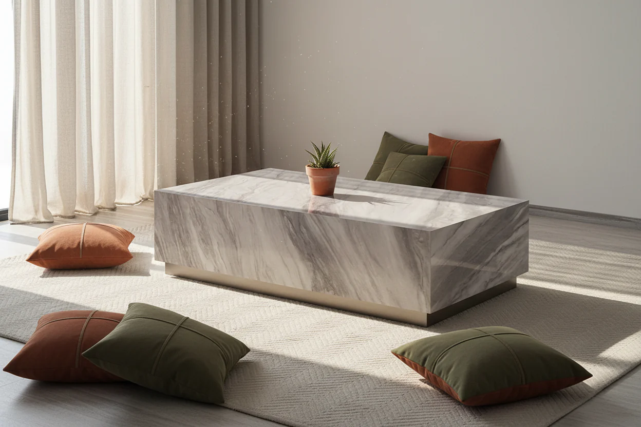 Perseus Sintered Stone Rectangle Coffee Table - Image 2