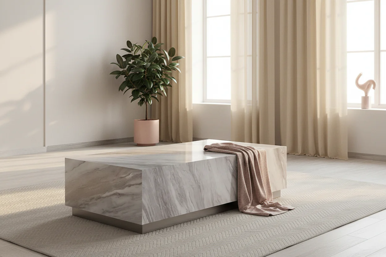 Perseus Sintered Stone Rectangle Coffee Table - Image 3