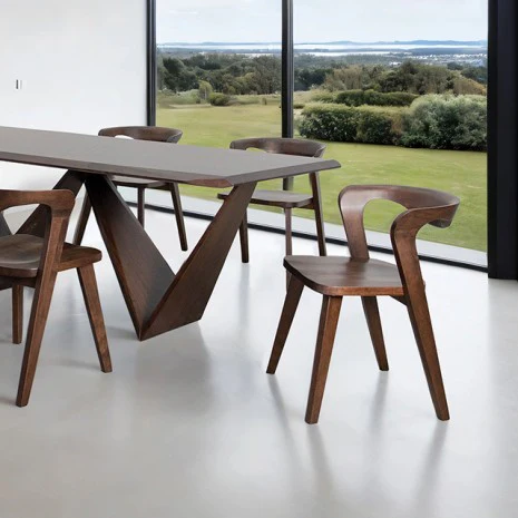 Romont Mid-Century Modern 7PC Dining Table Set - Image 2