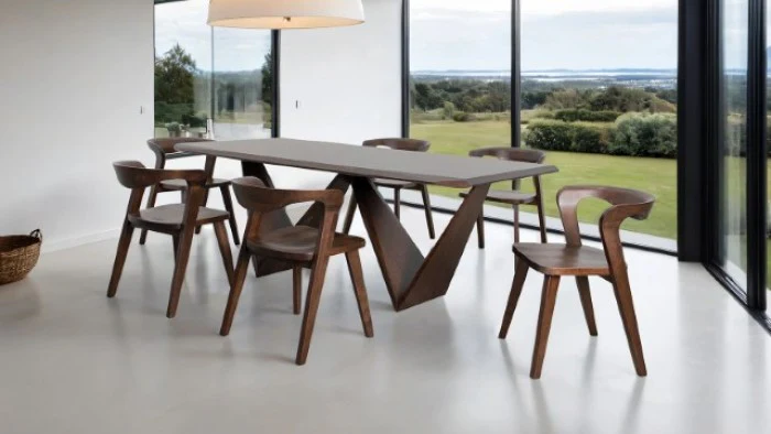 Romont Mid-Century Modern 7PC Dining Table Set - Image 3