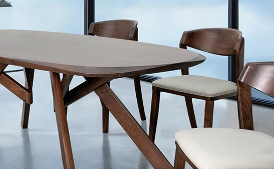 Romont Mid-Century Modern 7PC Dining Table Set - Image 4