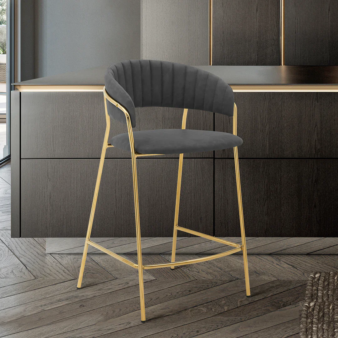 Royale Velvet Bar Stool - Image 4