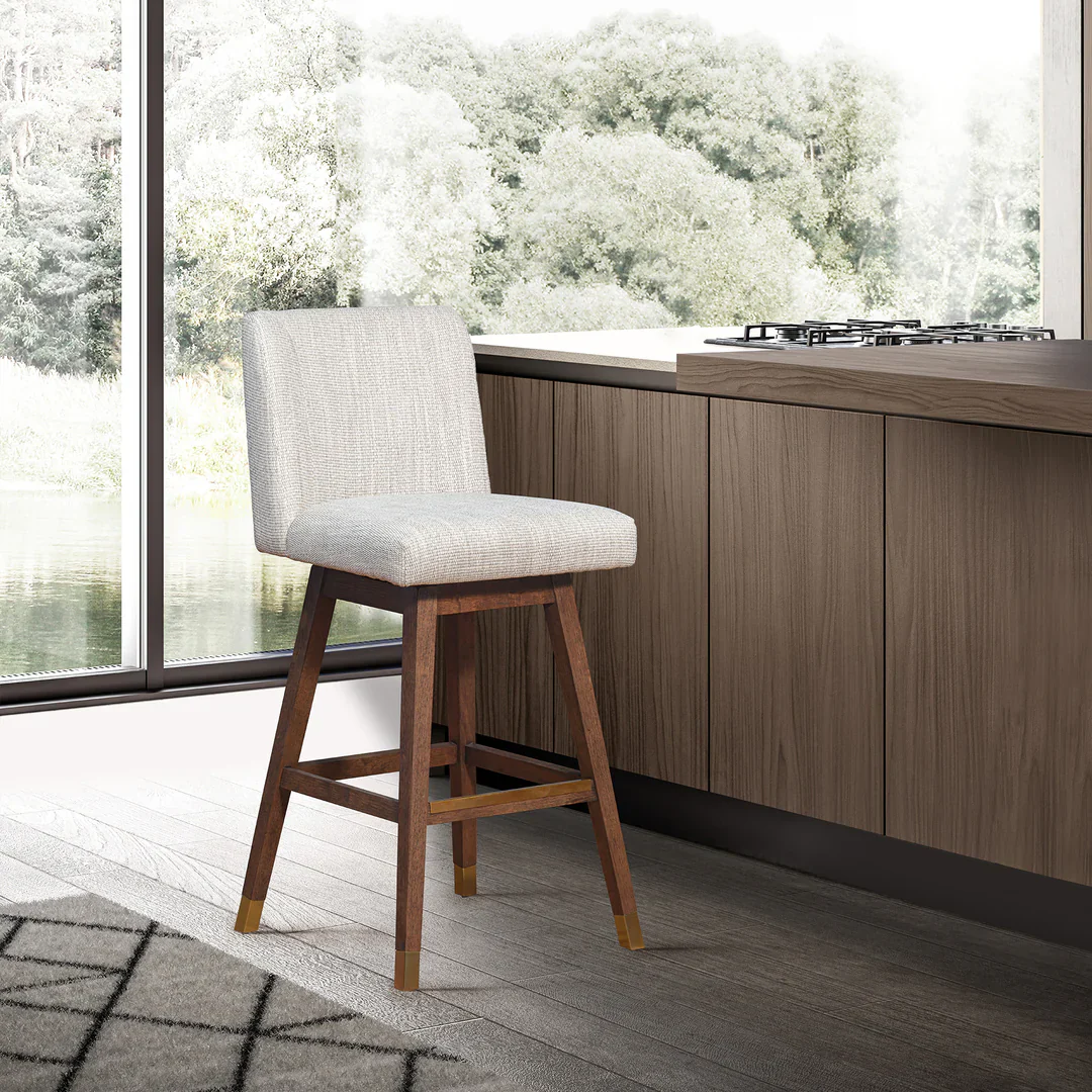 Rustic Elegance Upholstered Counter Stool
