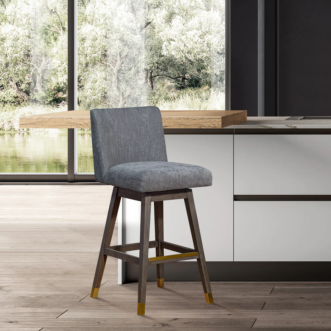 Rustic Elegance Upholstered Counter Stool - Image 5