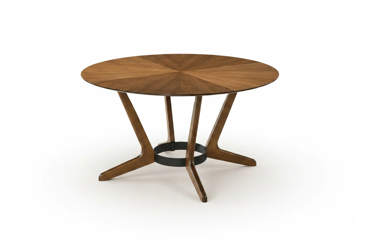 Santana Round Walnut Dining Table