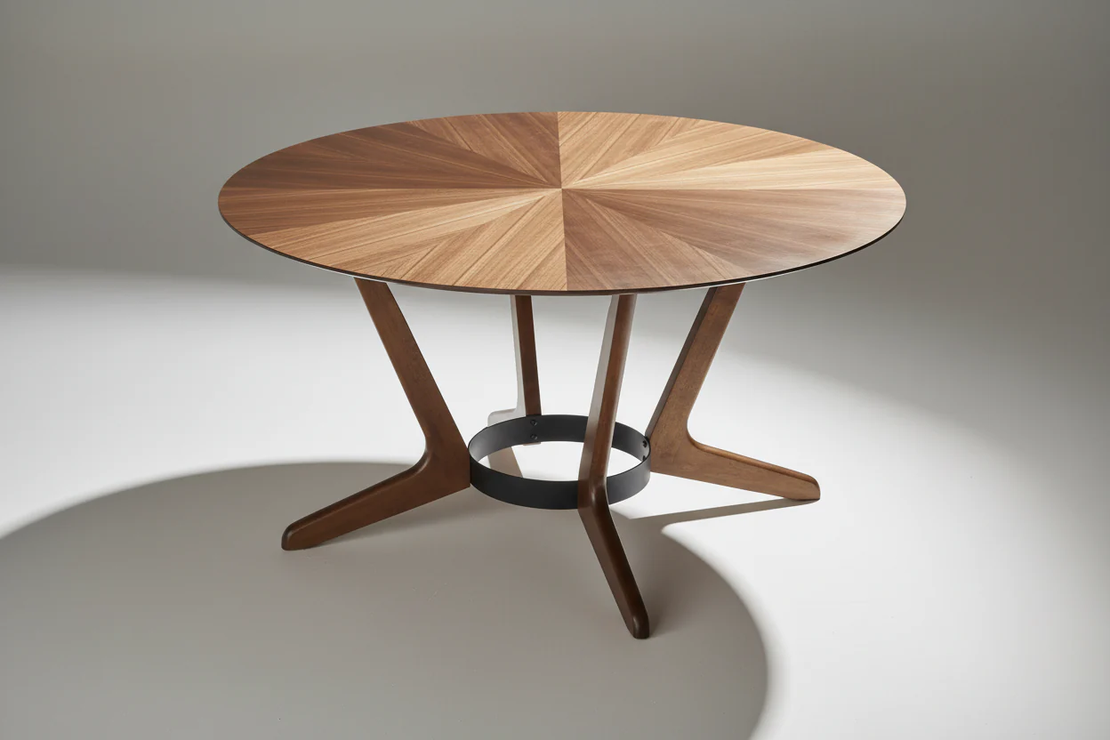 Santana Round Walnut Dining Table - Image 2