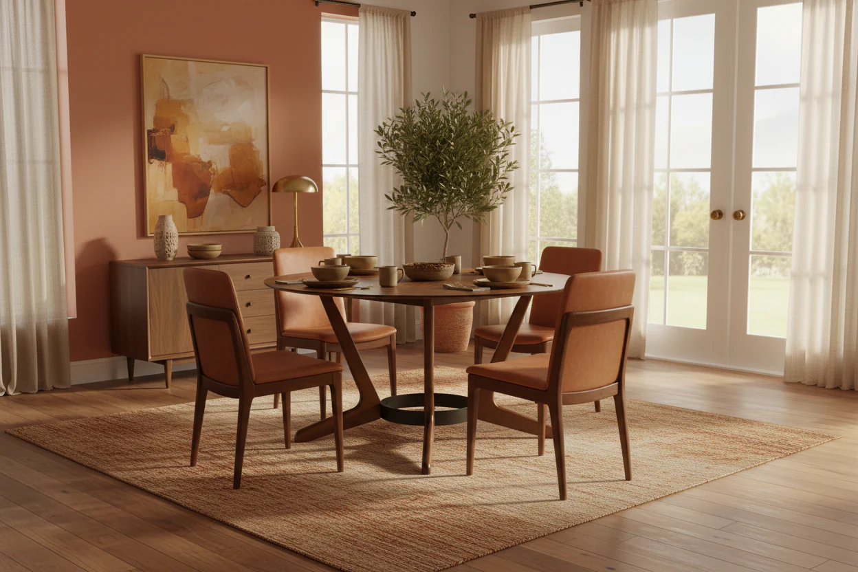Santana Round Walnut Dining Table - Image 3