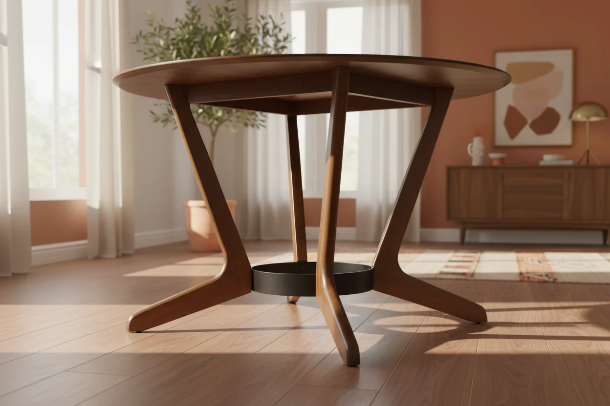 Santana Round Walnut Dining Table - Image 8
