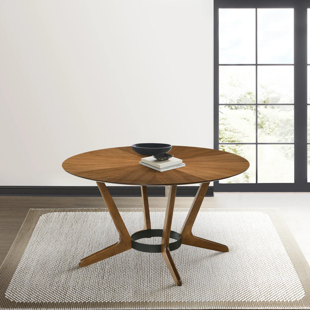Santana Round Walnut Dining Table - Image 9