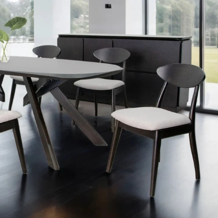 Sargans Mid-Century Modern 7PC Dining Table Set - Image 3