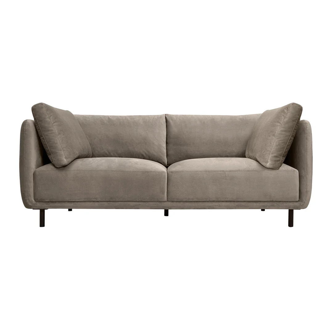 Serenity Taupe Velvet Sofa