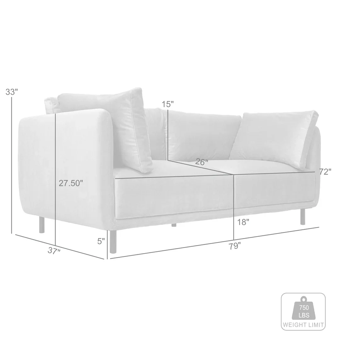 Serenity Taupe Velvet Sofa - Image 21