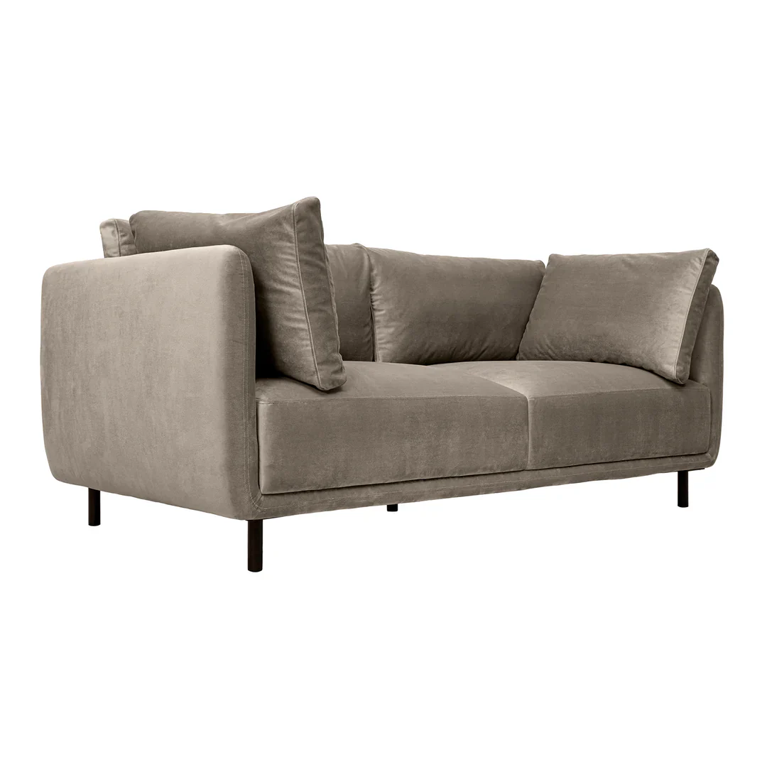 Serenity Taupe Velvet Sofa - Image 3