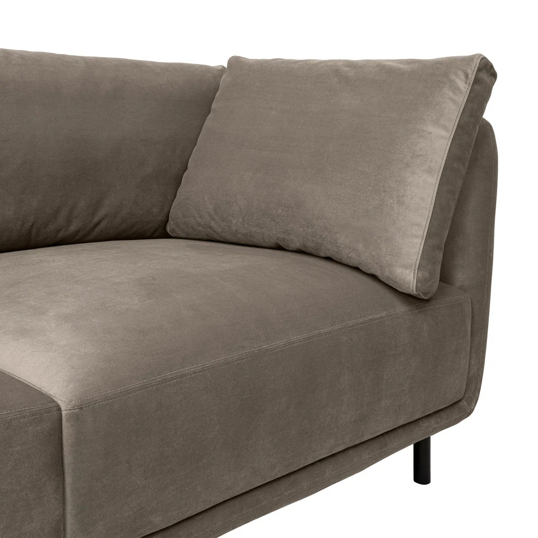 Serenity Taupe Velvet Sofa - Image 6