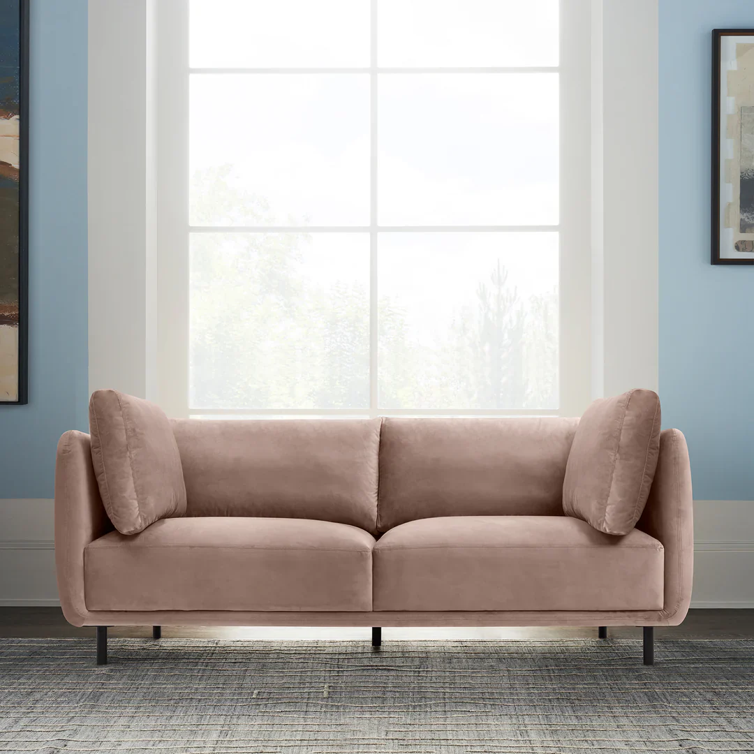 Serenity Taupe Velvet Sofa - Image 7