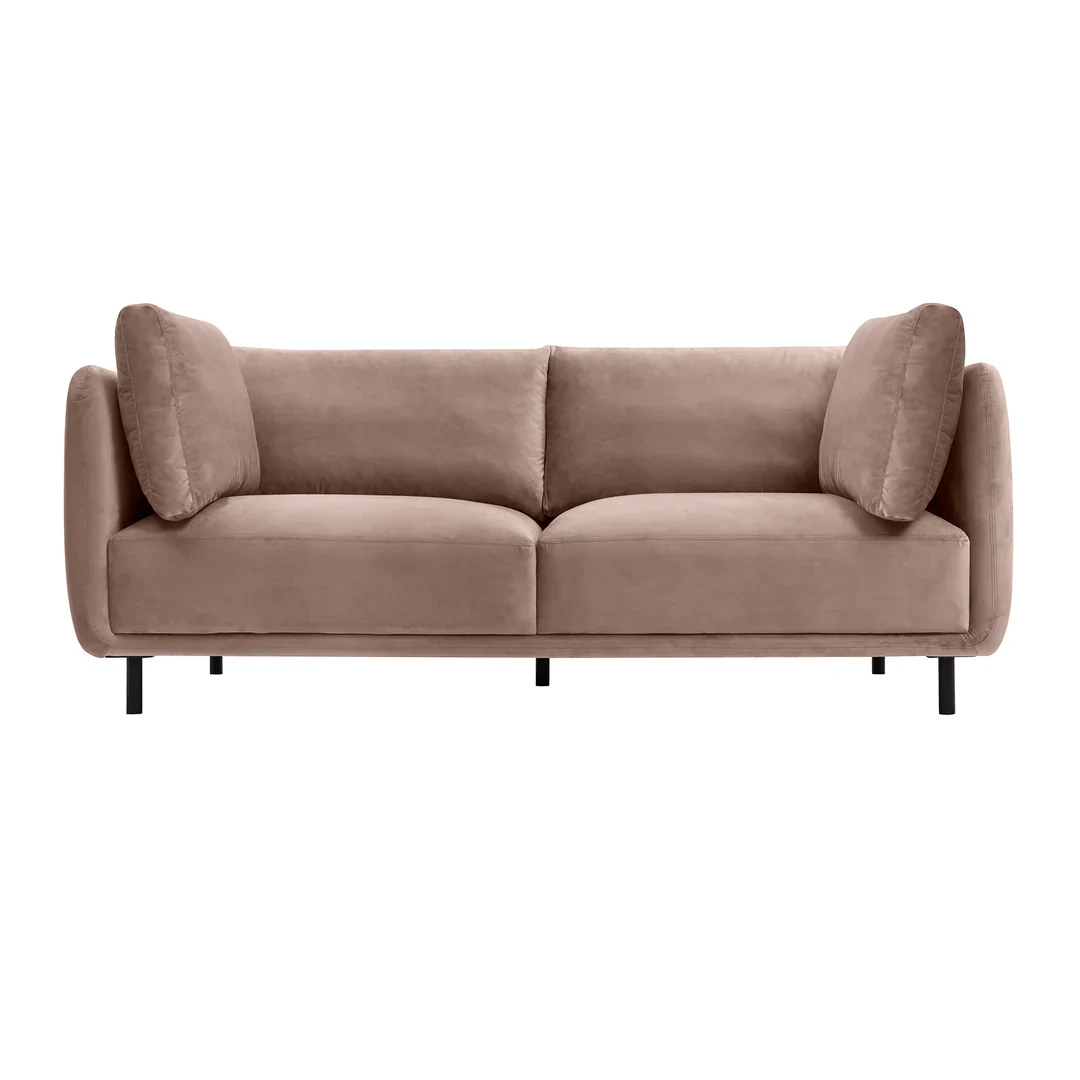 Serenity Taupe Velvet Sofa - Image 8