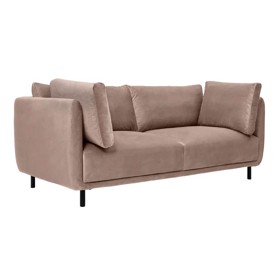 Serenity Taupe Velvet Sofa - Image 9