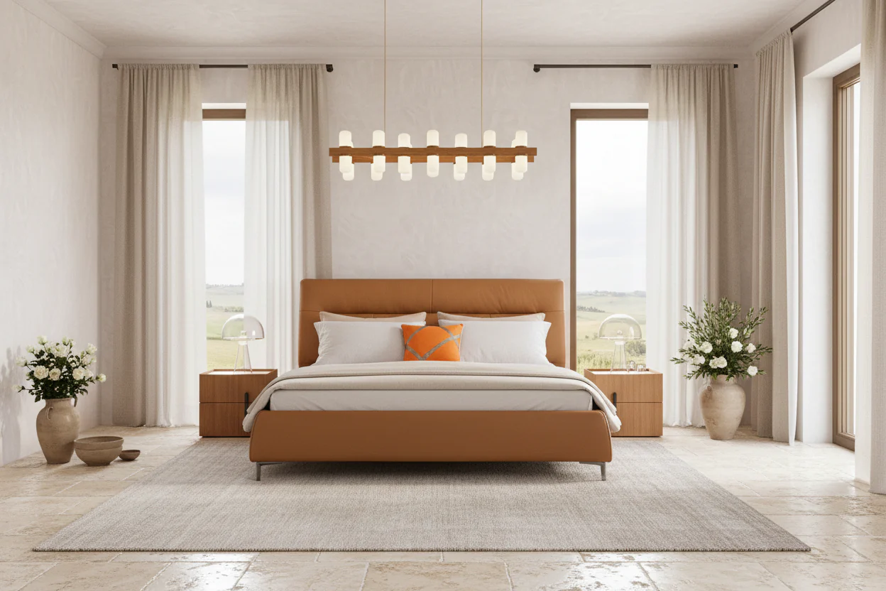 Sienna Modern Leather Bed - Image 3