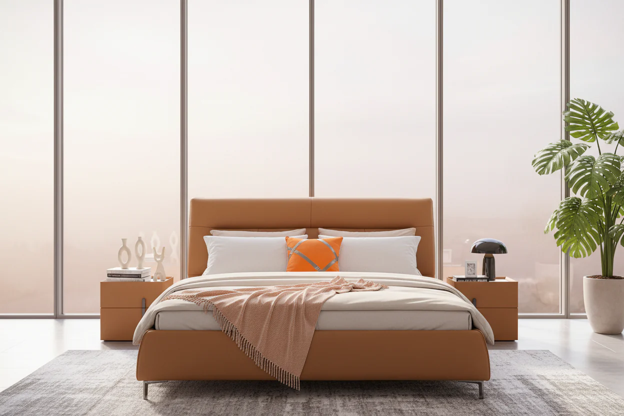 Sienna Modern Leather Bed - Image 6